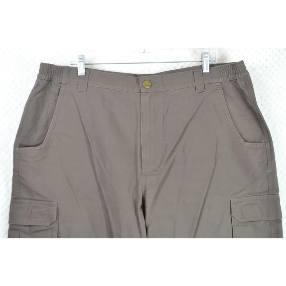Cabela's Men's 40x30 Brown Heavyweight Canvas Hiking Reinforced Cargo Pants